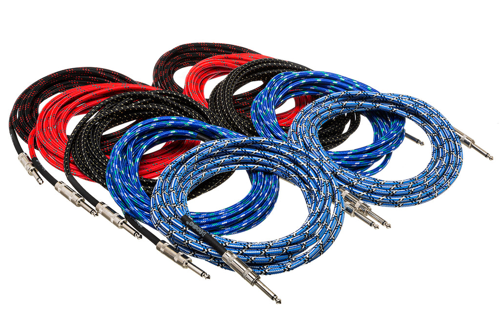 Hosa-Cloth Guitar Cable-3GT-PAK