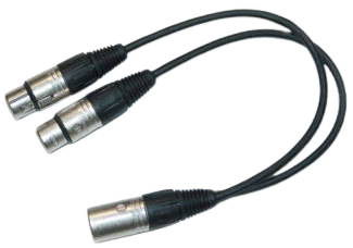 Yorkville MC-1YF Standard Series XLR-M to 2x XLR-F Y-Cable - 1 Feety)